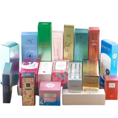 Folding Coated Paper Packaging  Skin Care Beauty Products Pack Cosmetic Serum Perfume White Cardboard Paper Boxes
