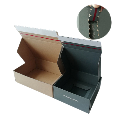 Recycled Corrugated Paper Box Self Sealing Shipping Paper Box Custom Zipper Retainer Box