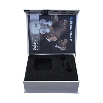 Buy Portable Wireless Bluetooth Earphone Packaging Box , Luxury Magnet Paper Box With Sponge Insert online manufacture