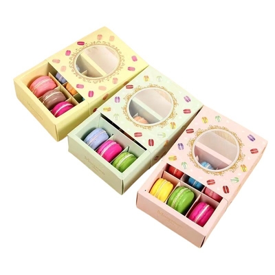 acheter Boîtes d'emballage de macarons blancs personnalisés, boîte d'emballage de beignets polyvalente avec fenêtre d'affichage transparente online manufacture