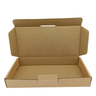 Beli Custom Logo Printed Ear Lock Corrugated Cardboard Mailer Packaging dengan Safety Buckle Kraft Shipping Paper Box online manufacture