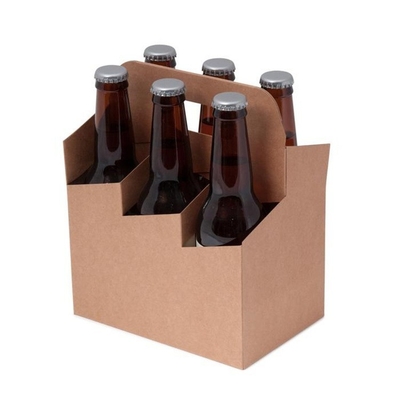 Beli Custom Logo 6 Pack Wine Box, Portable Handle Cardboard Beer Carrier Box online manufacture