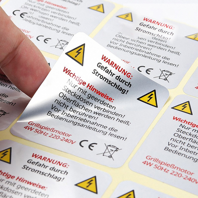 acheter Étiquettes autocollantes en PVC argent mat résistant à l'huile online manufacture