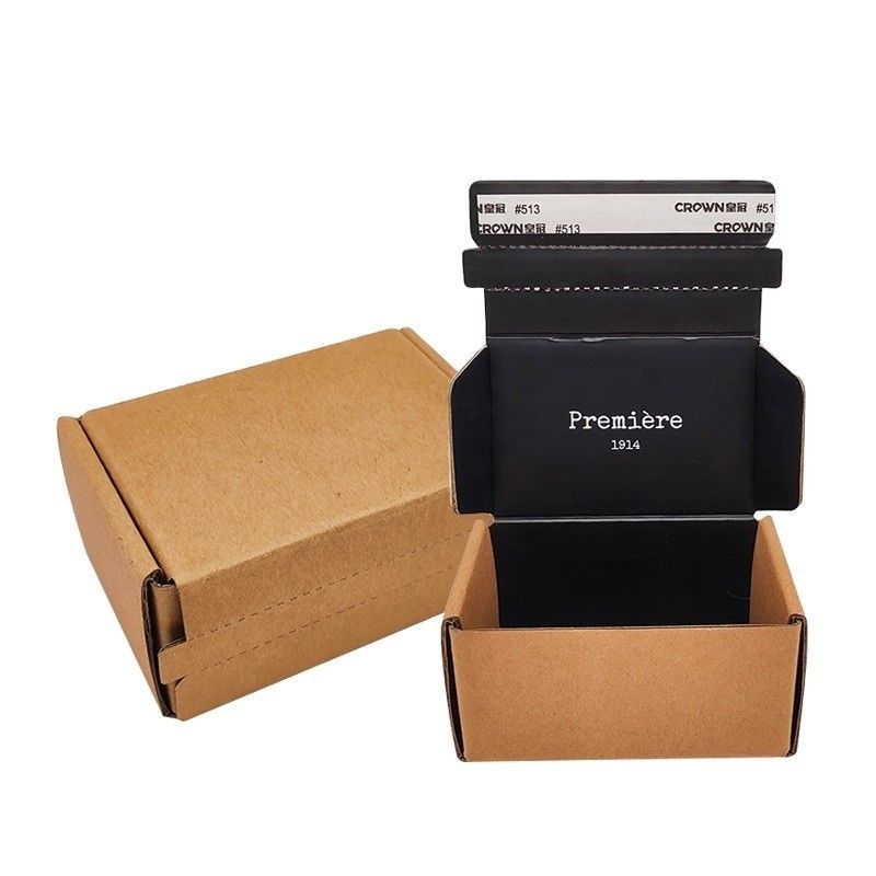 Recyclable Mailer Corrugated Box Flat Kraft Paper Box For Cosmetic