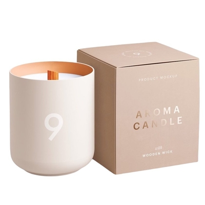 Auto Lock Bottom Folding Candle Packaging  Box  With Gold Foil Stamping Embossing Logo