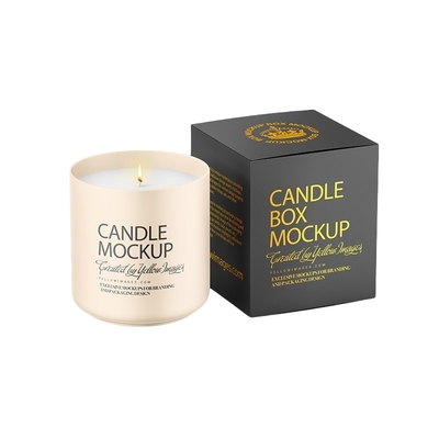 Auto Lock Bottom Folding Candle Packaging  Box  With Gold Foil Stamping Embossing Logo