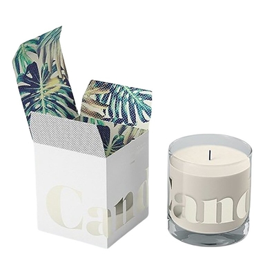 Auto Lock Bottom Folding Candle Packaging  Box  With Gold Foil Stamping Embossing Logo