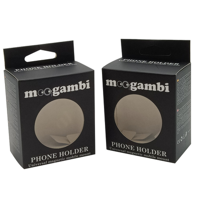Consumer Electronics Paper Box With Pvc Window Hanging Hollow Packaging Box  Rectangle Cardboard Boxes For Phone Holder